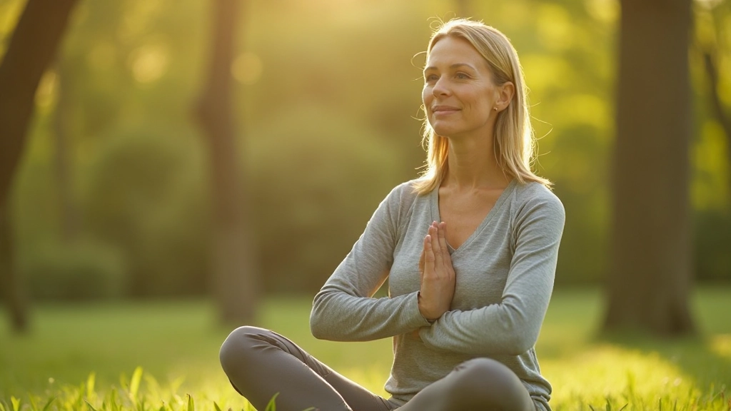 Vrouw die stress beheerst met ademhalings- en ontspanningstechnieken